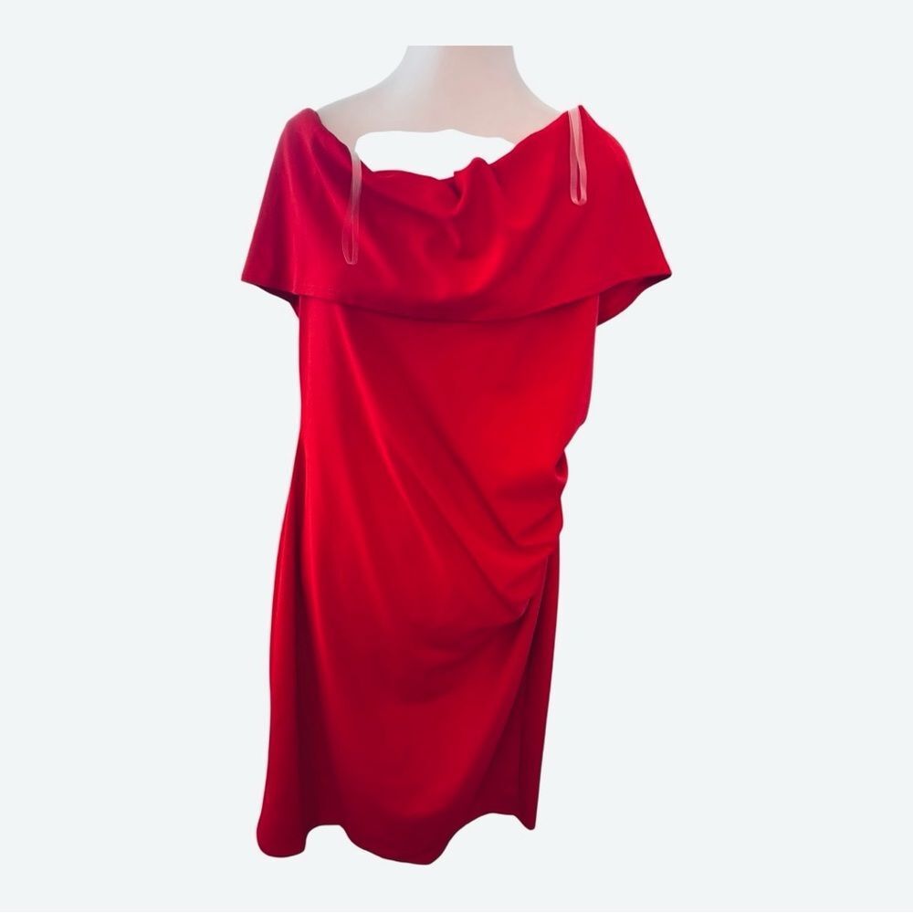 Elegant Red Off-Shoulder Dress by Marina